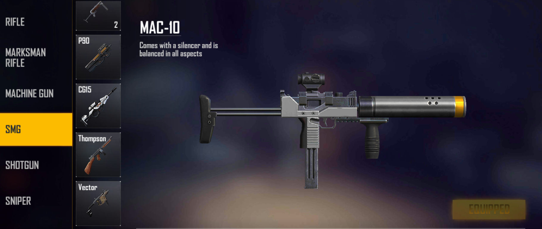 NEW MAC 10 IN FREE FIRE GAME